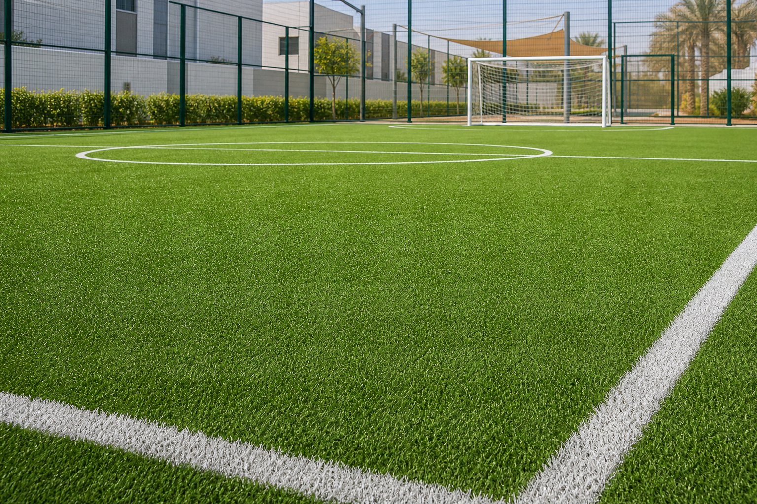 Artificial football turf pitch